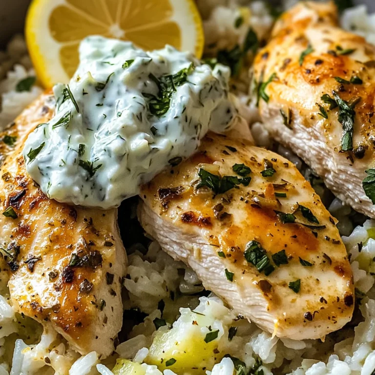 Easy Chicken Tzatziki Rice Bake