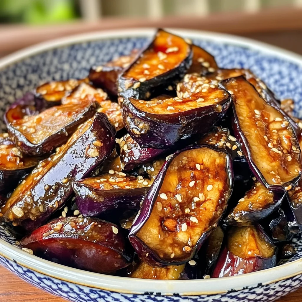 Sticky Garlic Eggplant