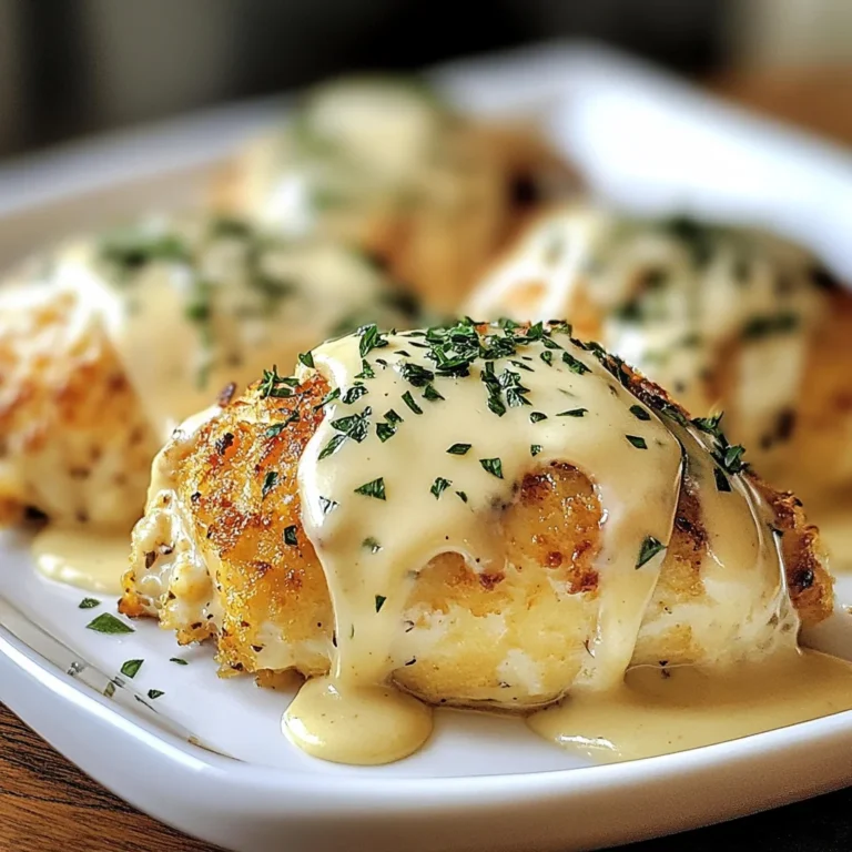Chicken Pillows with Creamy Parmesan Sauce
