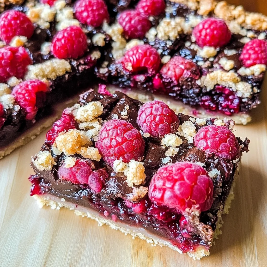 Dark Chocolate Raspberry Pie Bars