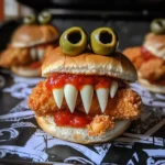 Halloween Chicken Parm Sliders
