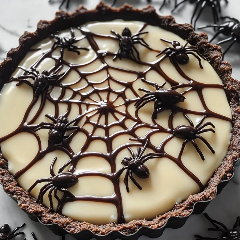 Halloween Chocolate Spiderweb Tart