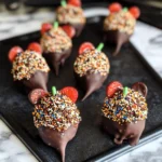 Halloween Dessert - Strawberry and Chocolate fudge mice
