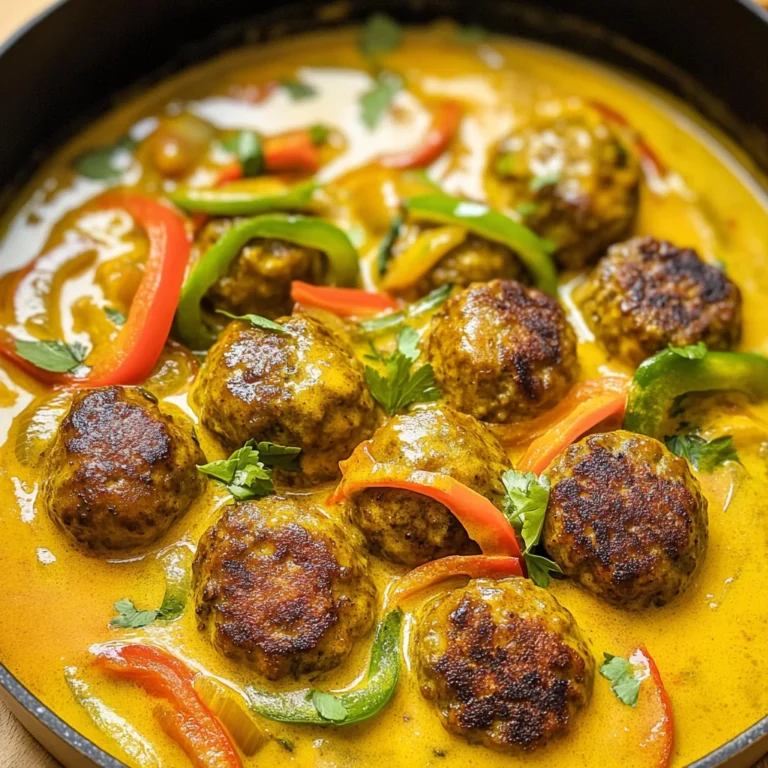 Jerk Meatballs In Coconut Curry Sauce