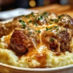 Meatball & Mashed Potato Bake