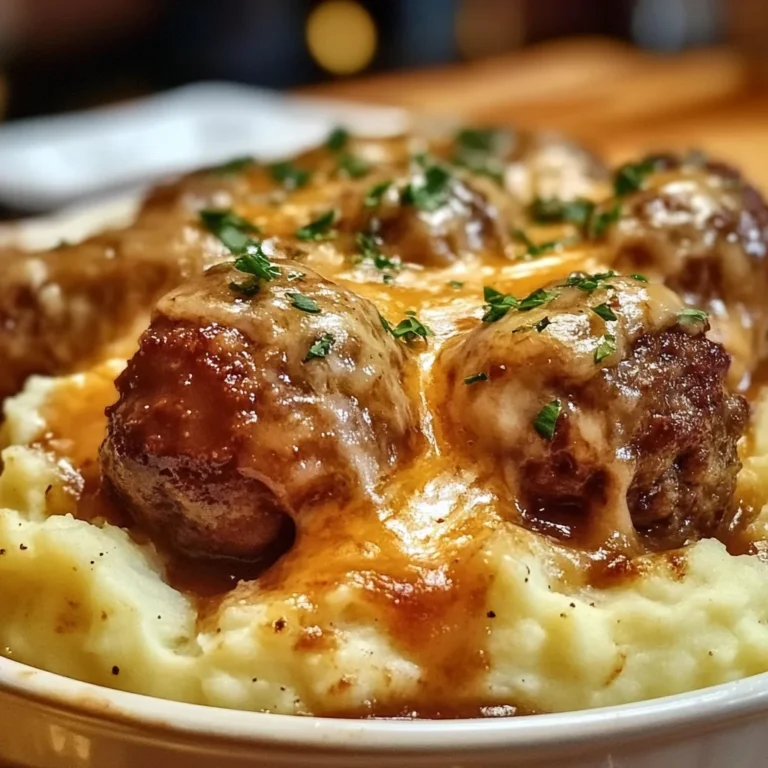 Meatball & Mashed Potato Bake