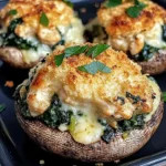 Spinach and Chicken Stuffed Mushrooms