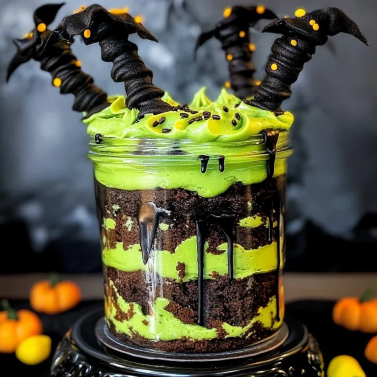 Witches Brew Halloween Cake Jars