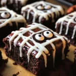 spooky mummy brownies