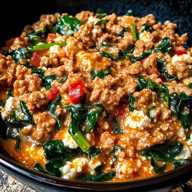 Creamy Ground Turkey & Spinach Protein Bowl
