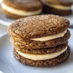 Ginger Molasses Sandwich Cookies with Eggnog Frostings