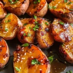 Honey Chili Smashed Sweet Potatoes