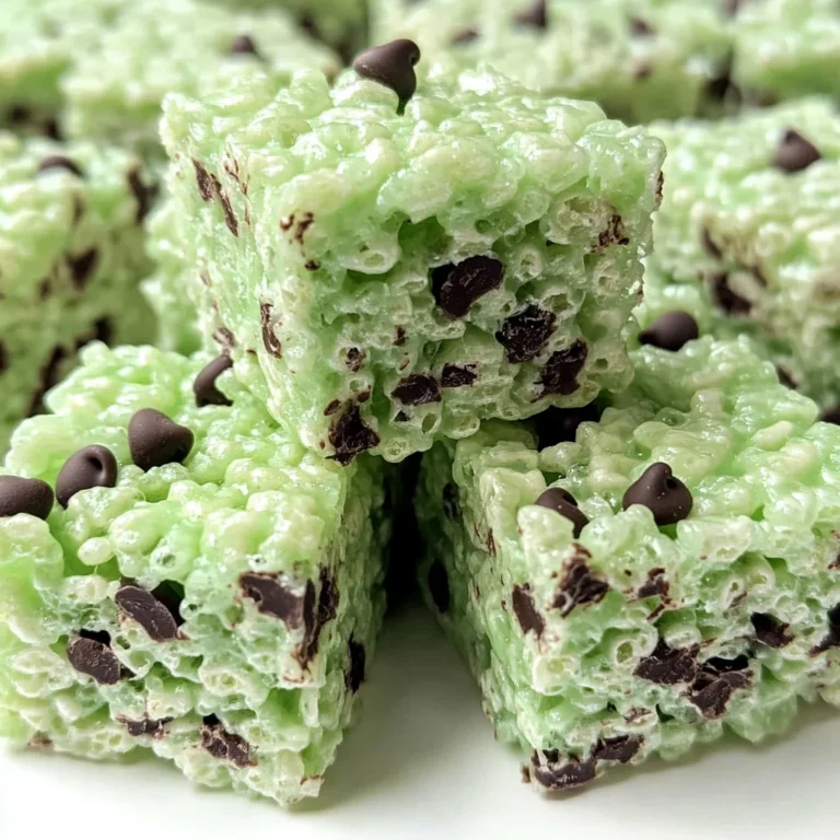 Mint Chocolate Chip Rice Krispie Treats