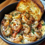 Shrimp Scampi Bowls with Garlic Bread